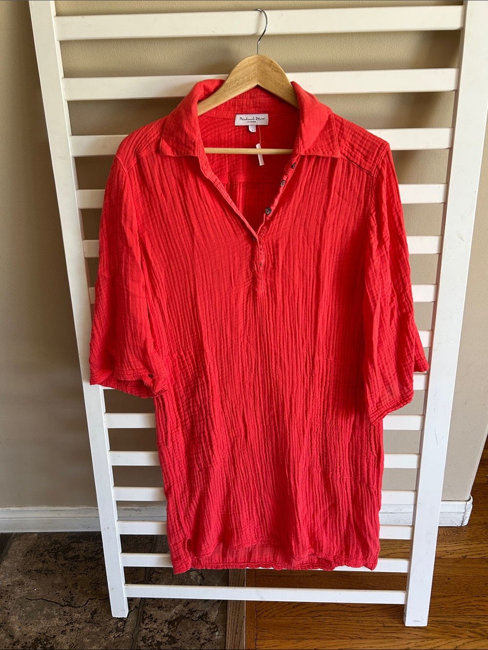 Michael Stars Coral-Red Cover Up Size Small